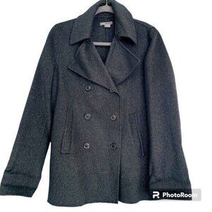 Vince Charcoal Wool Blend Pea Coat Sz S ($795 Retail)